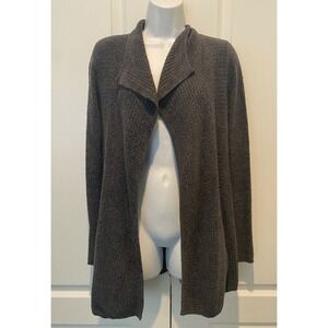 $126 Barefoot Dreams CozyChic Coastal Cardi Sweater, Carbon, XS